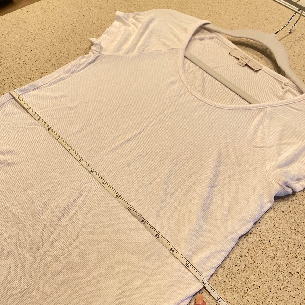LOFT white t-shirt M petite - Picture 2 of 5